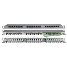Патч-панель высокой плотности 19", 0.5U, 24 порта RJ-45, категория 5E, Dual IDC, экранированная Hyperline PPHD-19-24-8P8C-C5E-SH-110D